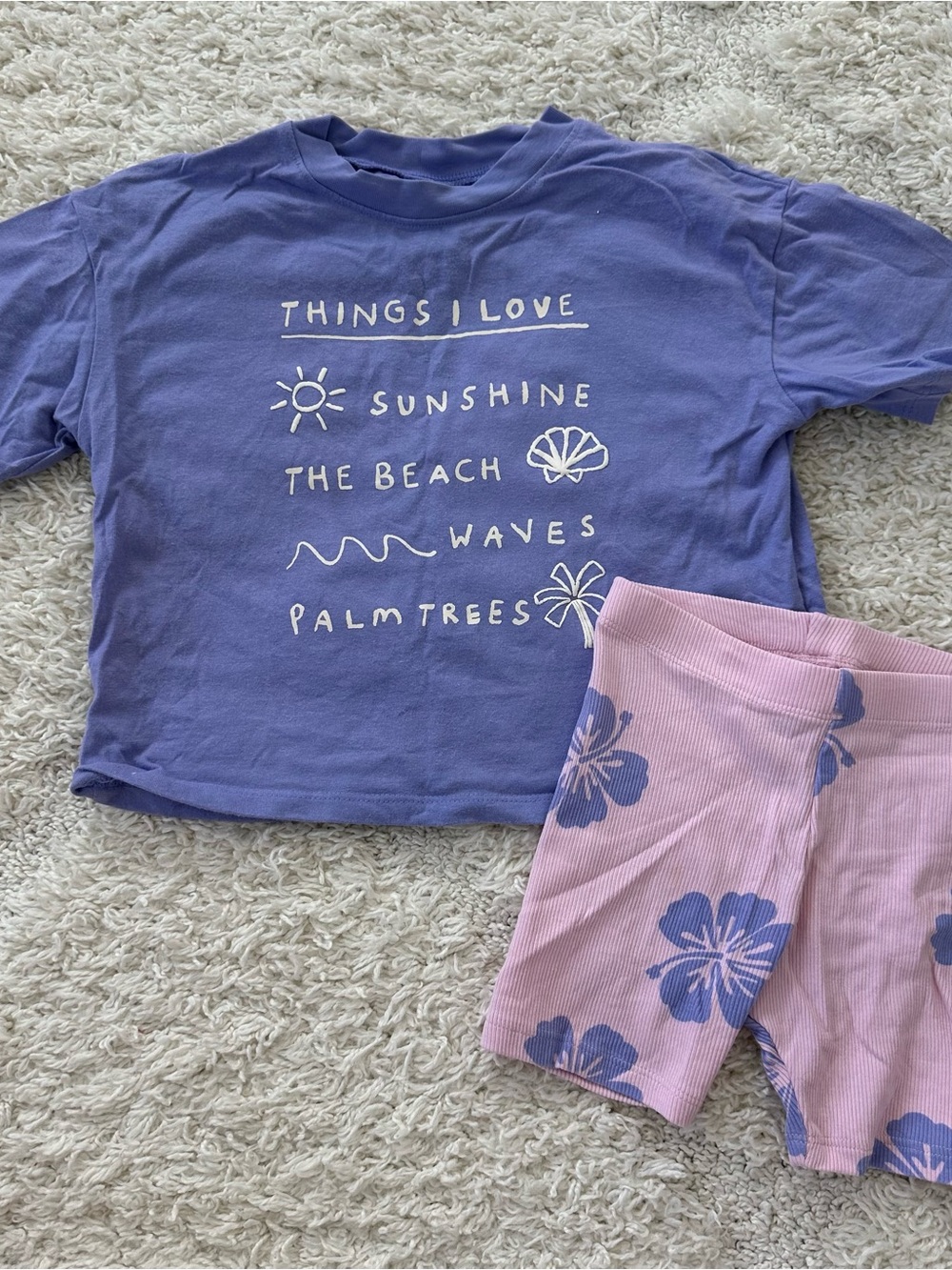 Next Periwinkle Top & Cycle Shorts Set